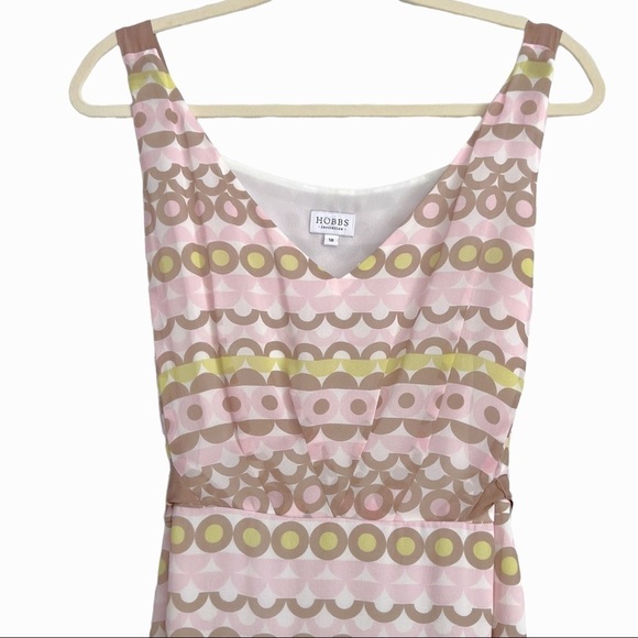 Hobbs Invitation Silk Chiffon Circle print Dress SZ 18 Multicolor - Picture 13 of 16